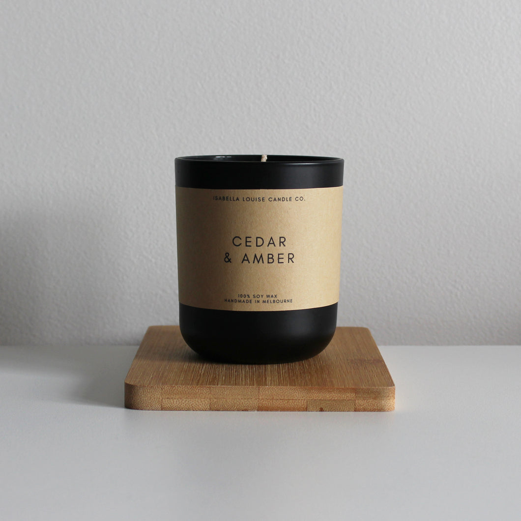 Cedar & Amber Single Wick Candle