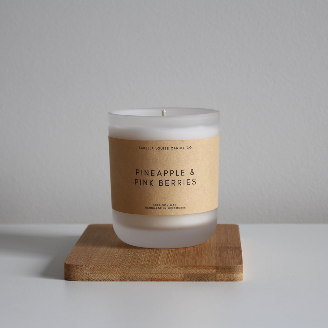 Pineapple & Pink Berries Single Wick Candle